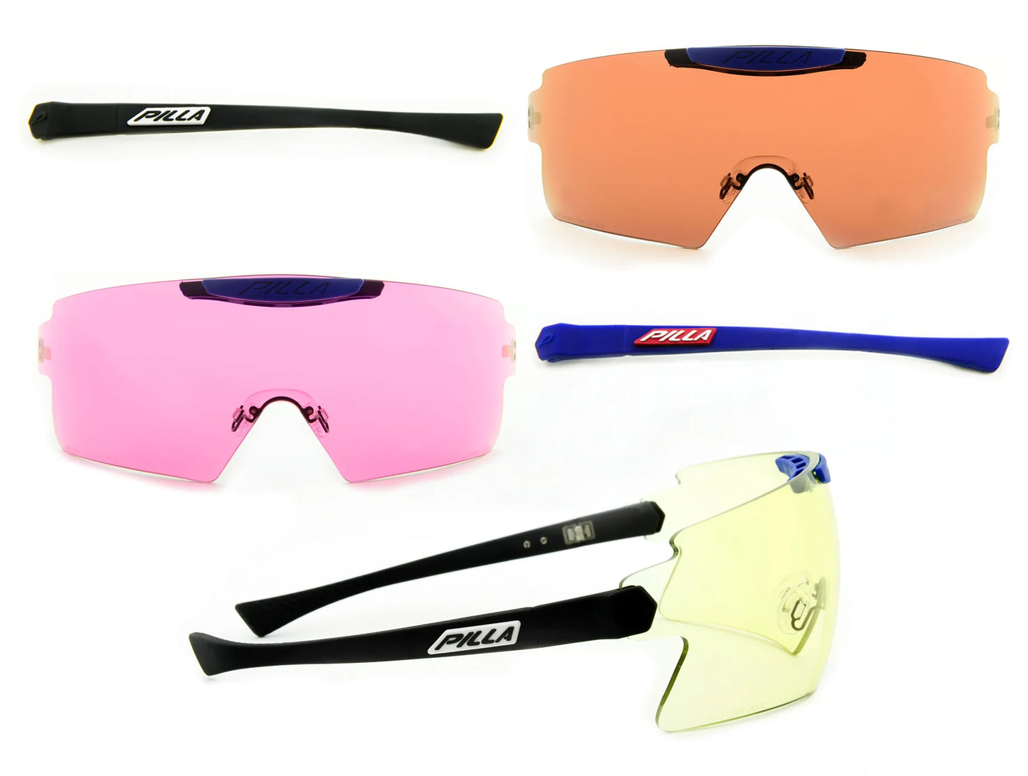 Pilla Max Michel Vista Bundle Set mit schwarzen Brillen und Zubehör für Schützen, hochwertiges Pilla Set für Präzision.