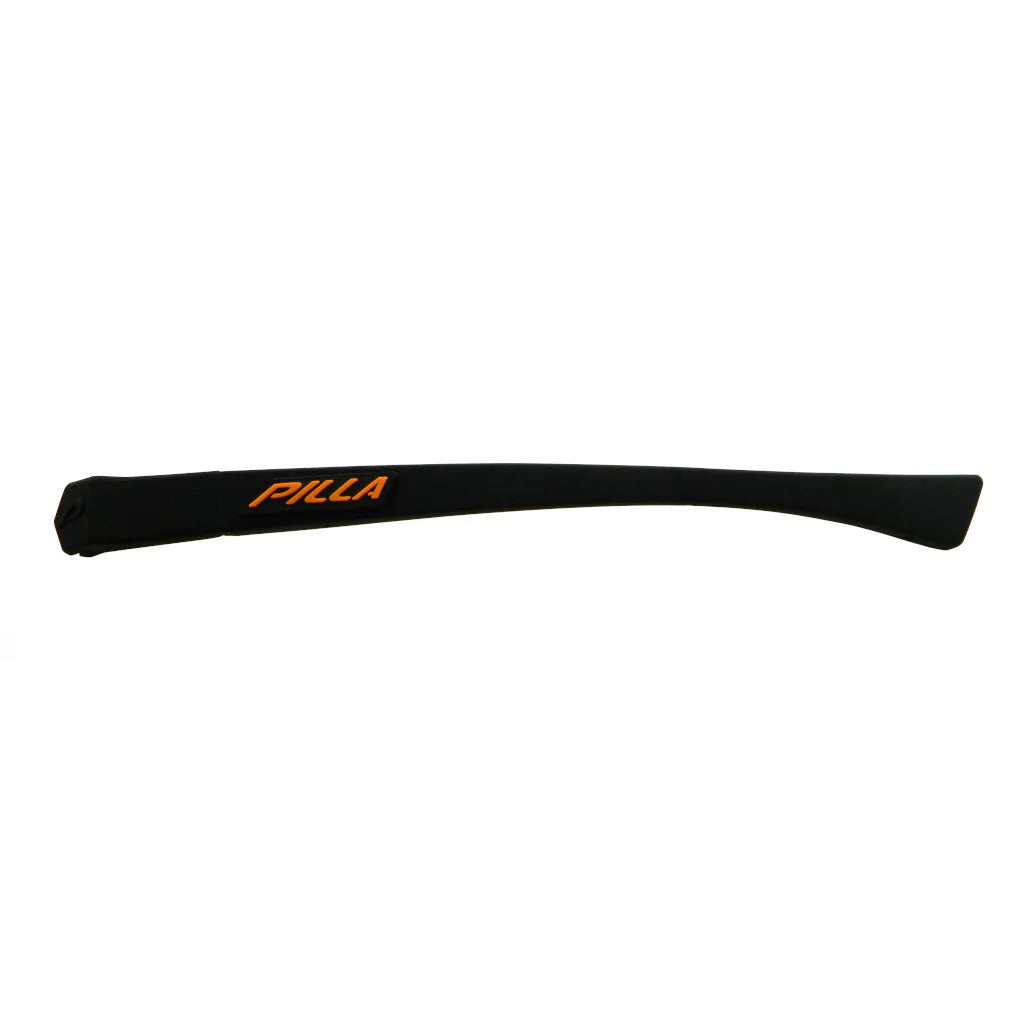 Schwarze Pilla VISTA FRAMES DART mit orangefarbenen Akzenten, klarer Blick durch das sportliche Brillendesign.