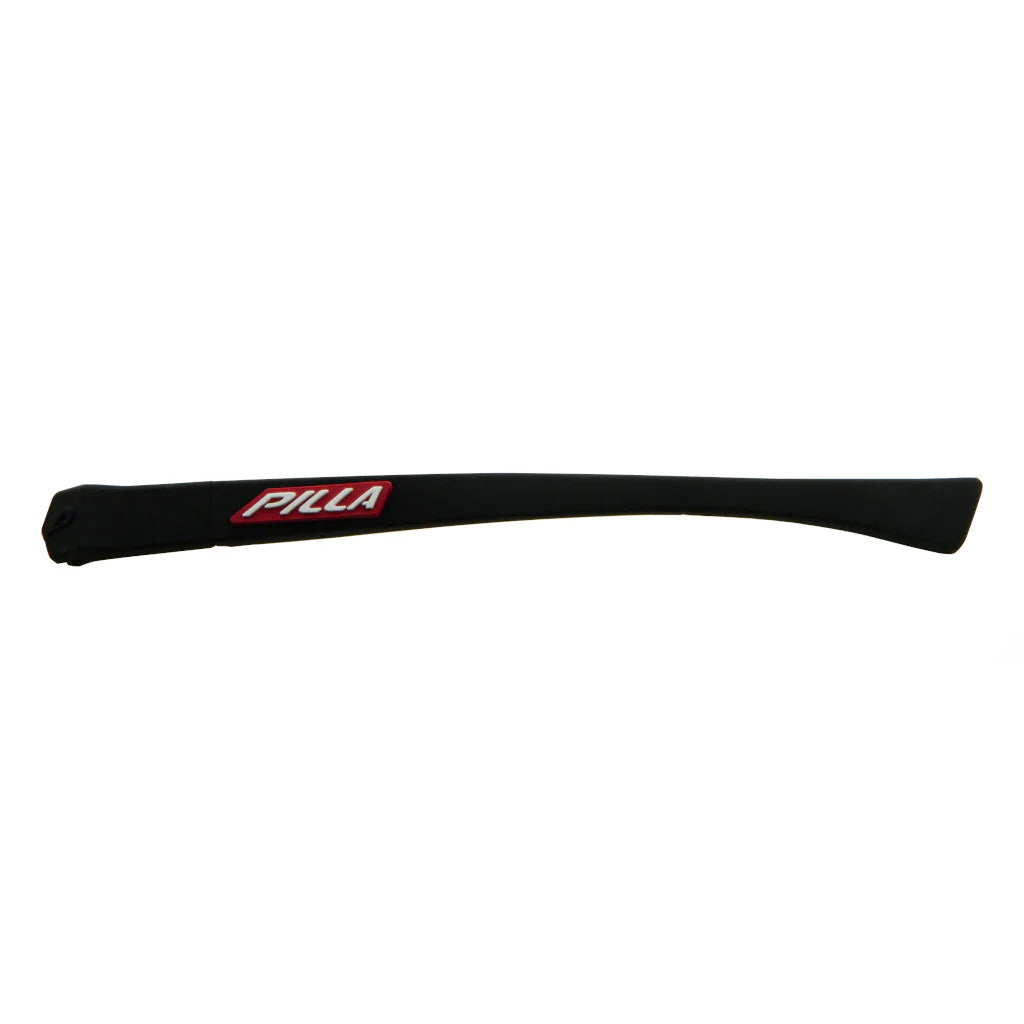 Schwarze VISTA FRAMES Dart-Brille von Pilla mit roten Akzenten, klare Sicht und sportliches Design für Dartspieler