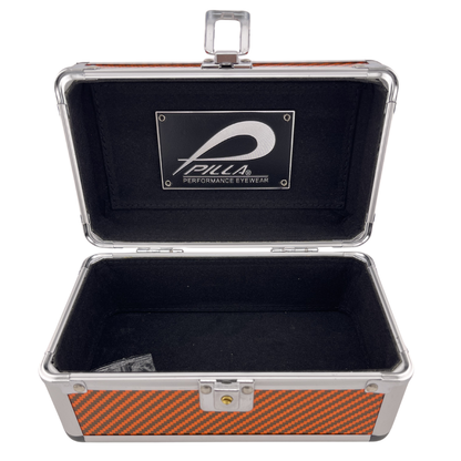 Orangene Pilla Medium Carbon Box, robust Accessoire mit klarer Oberfläche und hochwertigem Design, perfekt für langlebigen Schutz