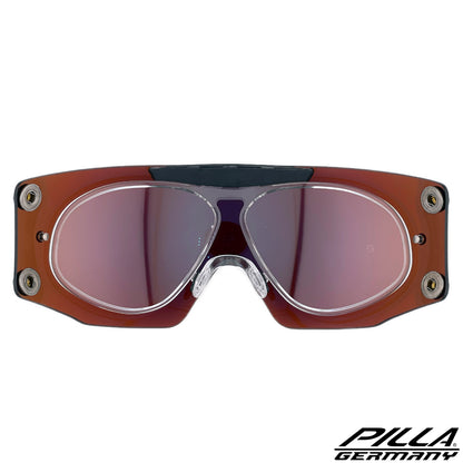 Nahaufnahme der Pilla Outlaw X6/X7 Sehstärke-Einsätze, flexible Brillenaccessoires für verbessertes Seherlebnis