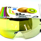 Pilla Outlaw X6 53CIK Kreuzdominanz Rechtsschütze Wechselglas mit Kiwi-Design, sichtbares Bild des Schutzbrillen-Glases