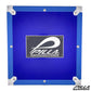 Blaue Pilla Aluminium-Box, rechteckiges Accessoire, von oben fotografiert, aus leichtem Aluminium gefertigt.