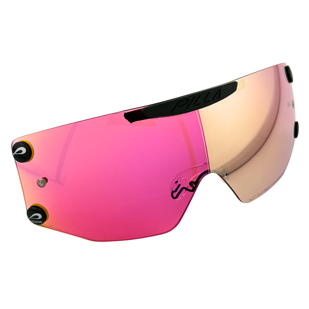 Wechselglas für Pilla Outlaw X7 62CIHW mit Kreuzdominanz Linksschütze, Wassermelone Plus, zeigt das getönte Objektiv.