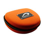 Großer Pilla Vault Orange Accessoire aus Leder mit goldener Schnalle, stilvoll und funktional für Damen und Herren.